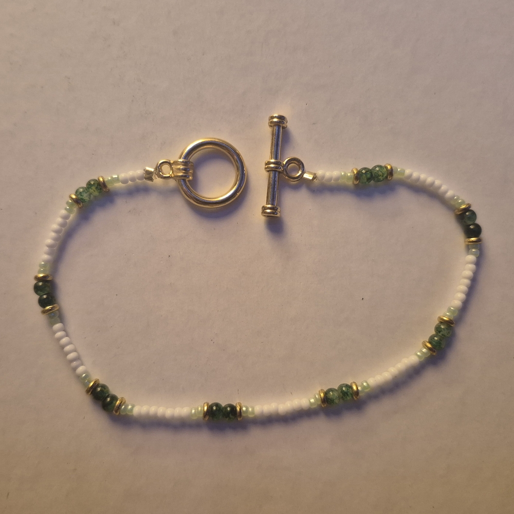 Handmade Beaded Toggle Clasp Anklet